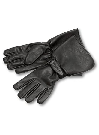 Milwaukee Motorcycle Clothing Company Men's Leather Gauntlet Riding Gloves (Black, Large)