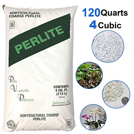 PVP Industries PVP105408 120 Quarts – 4 Cubic Foot of Organic Perlite Planting Soil Additive Gi, White