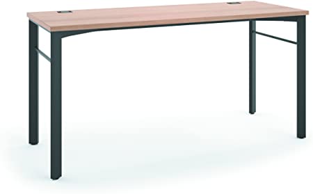 HON Manage Table Desk - Compact Work Station, 60w x 23.5d x 29.5h, Wheat/Ash (HMNG60WKSL)