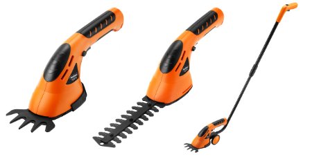 VonHaus 3-in-1 Cordless Grass Shears  Hedge Trimmer - Handheld and Wheeled Extension Handle