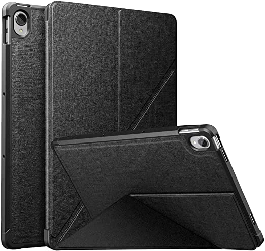 MoKo Case Compatible with Le-novo Tab P11 Case 11-inch 2020 Model (TB-J606F / TB-J606X), Origami Standing Shell Cover Case with Multi Angle Magnetic TPU Back Cover, Black