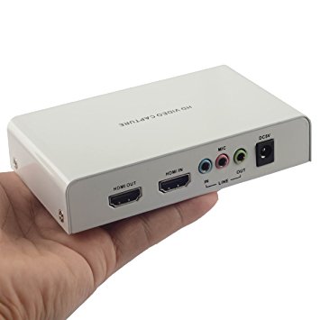 Video Capture 1080P HD Game Capture USB 2.0 Game Capture Recorder Support HD CP Protocol with Remote Support HDCP Protocol HDMI Input For Windows 32/64 Bit