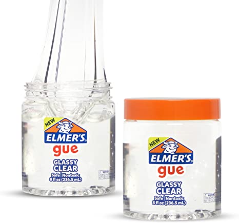 Elmer's GUE Pre Made Slime, Glassy Clear Slime, Great for Mixing in Add-ins, 2 Count