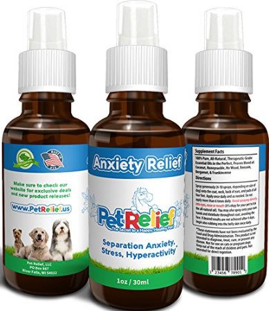 Dog Anxiety Pet Relief Best Anti Separation Anxiety In Dogs 100 Natural Lifetime Warranty 30ml Effective For Anxiety Barking Obsessive Licking Aggression Storms and More Best Value Made In USA