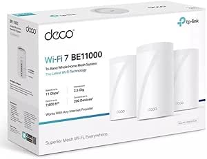 TP-Link - Deco BE11000 Multi-Gig Whole Home Mesh Wi-Fi 7 System (3-Pack) - White