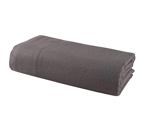 DELANNA Flannel Flat Sheet 100% Brushed Cotton 1 Top Sheet (66"x96") (Twin, Grey)