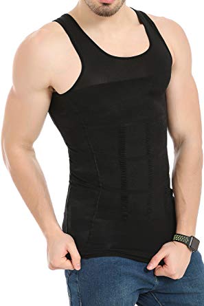 JQAmazing Mens Slimming Body Shaper Vest Abdomen Slim Shirt, Compression Tank Shaperwear for Men