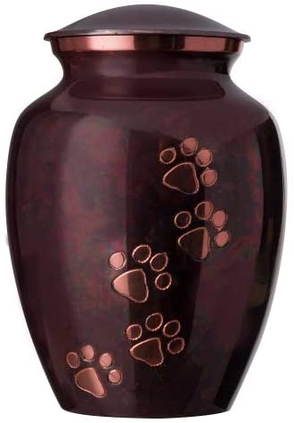 Best Friend Services Pet Urn - Ottillie Paws Memorial Pet Cremation Urns for Dogs and Cats Ashes Hand Carved Brass Memory Keepsake Urn