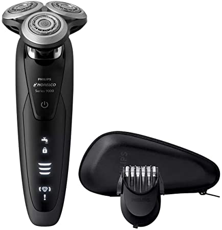 Philips Norelco Shaver Series 9000 Electric Shaver Wet & Dry with SmartClick Beard Styler, V-Track Blade System & Multiple Indicators