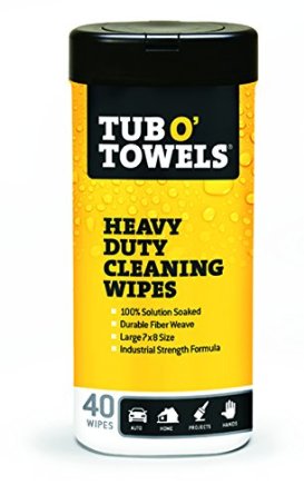 Wonder Works Tub O Towels Heavy-Duty 7" x 8" Size Multi-Surface Cleaning Wipes, 40 Count Per Canister