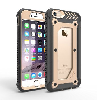 For iPhone 6 Plus / 6s Plus [Heavy Duty] For Apple Full-body Premium Hybrid Protective Cover with Built-in HD Clear Screen Protector, Dual Layer   Impact Resistant Bumper Armor Shield (Gold/Black)