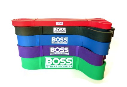 Boss Fitness Products - Assisted Pull Up Bands - Power Lifting Bands - Resistance Loop Bands - Stretching Bands - 41" Inches (Single Band)