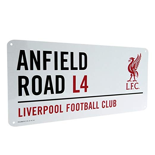 Liverpool Official Anfield Road L4 Metal Street Sign - Multi-Colour