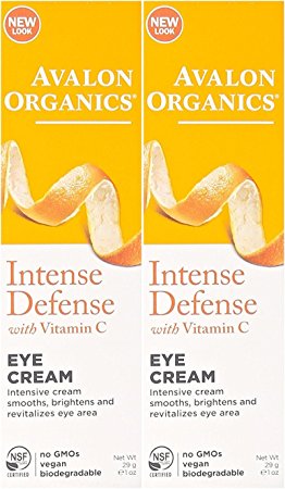 Avalon Organics Vitamin C Renewal Revitalizing Eye Cream, 1 Ounce Bottles (Pack of 2)