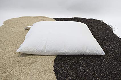 Bean Products WheatDreamz Standard Pillow - 20" x 26" - Organic Cotton Zippered Shell with Organic Buckwheat Hull Filling - Made in USA