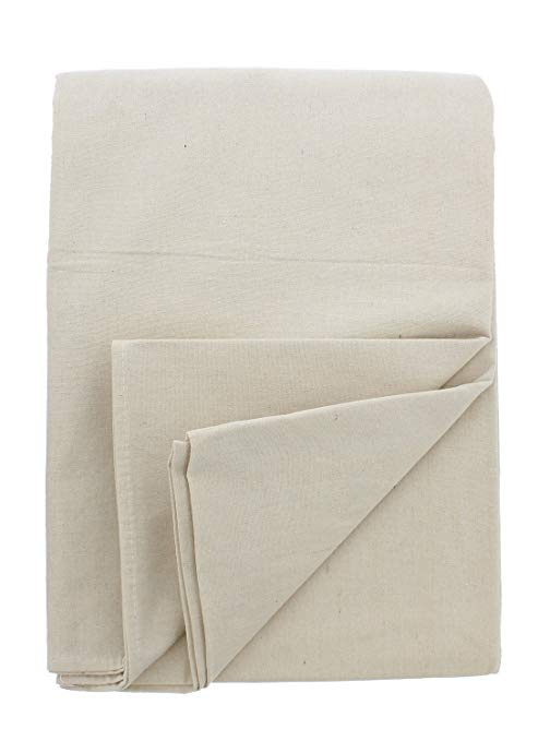 ABN Painters Cotton Canvas Paint Drop Cloth, Large 5’ x 20’ Foot – Protective White Tarp for Painting, Auto, Furniture