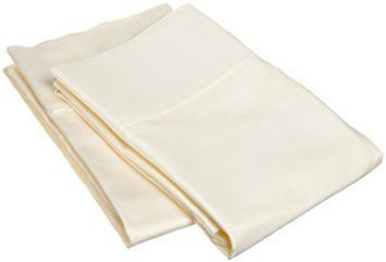 The Great American Store's Basics - 600 Thread Count 2 Pc Ivory Solid Pillow Cases Queen Size