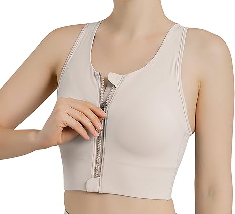 Aivtalk Sports Bra Plus Size Wireless Zipper Bralette Yoga Running Zip Front Seamless Longline Bras Vest for Women