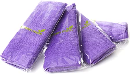 Screen Mom Screen Cleaning Purple Microfiber Towel (4-Pack) - Best for LED, LCD, TV, iPad, Tablets, Computer Monitor, Flatscreen