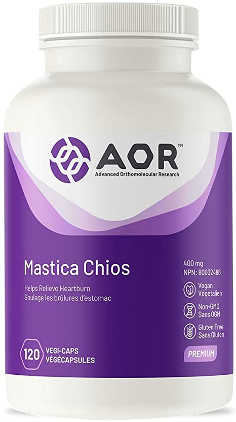 AOR - Mastica Chios 120 Capsules - Helps Relieve Heartburn
