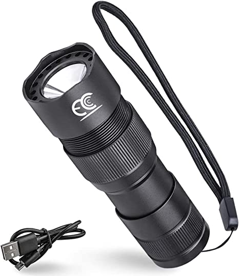 MCCC LED Flashlight with 128dB Self Defense Audible Alarm for Emergency, 300 Lumens Rechargeable LED Flashlight with USB Cable