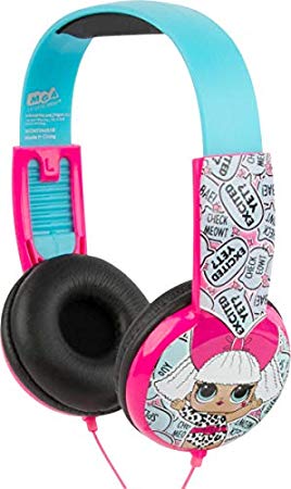 L.O.L Surprise! HP2-03136 Headphones, Soft Cushioned Ear Pieces, Fully Adjustable Head Strap, Volume Limiting Technology, Works with All Portable Devices with A 3.5mm Stereo Jack, Blue/Pink