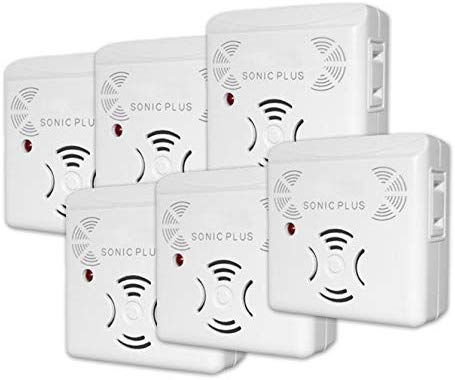 RIDDEX Sonic Plus Pest Repeller for Rodents and Insects, 6-Pack Indoor Repellent with Side Outlet, Get Rid of Roaches & Rodents Chemical Free