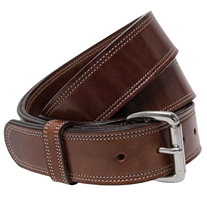Hanks Premier CCW Belt - 17 Ounce DOUBLE THICK LEATHER Concealed Carry Gun Belt - 1.5" USA Made - 100 YEAR WARRANTY