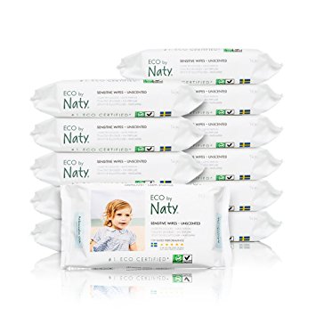 ECO by Naty Baby Wipes, Unscented, 12 Counts of 56 (672 Count)