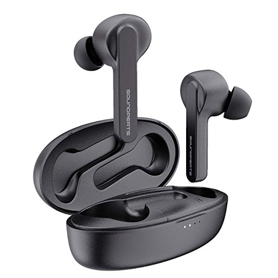 SoundPEATS True Wireless Earbuds, Bluetooh V5.0 Headphones in-Ear TWS Bluetooth Earphones Auto-Pair Wireless Headphones with High Definition Mic (Stereo Sound, Smart Touch,IPX5, 24 Hours Playtime)