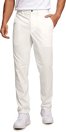 CRZ YOGA Men's All Day Comfy Golf Pants - 30"/32"/34" Quick Dry Lightweight Work Casual Trousers with Pockets