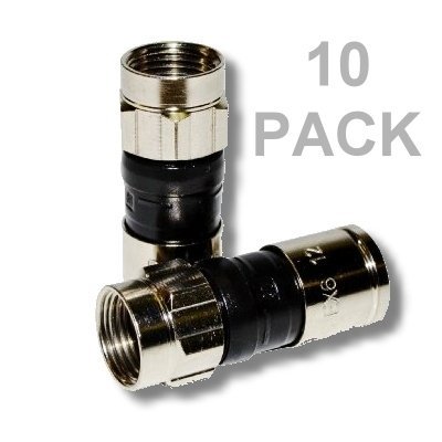 PPC EX6XL PLUS UNIVERSAL RG-6 COMPRESSION CONNECTOR - 10 PACK