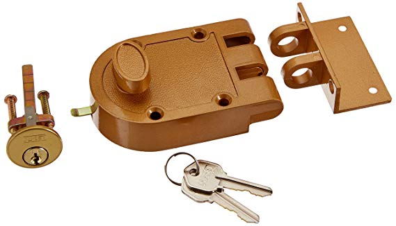 NU-Set 2120-3 Jimmy Proof Style Inter Locking Deadbolt Lock with Single Cylinder, Bronze