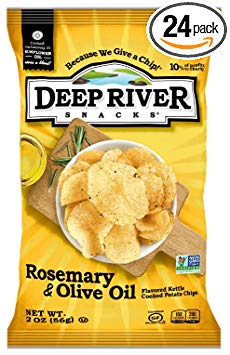 Deep River Snacks Rosemary & Olive Oil Kettle Cooked Potato Chips, 2-Ounce (Pack of 24)