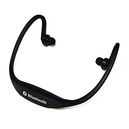 Iwoo Sports Wireless Bluetooth Headset Headphone Earphone for Cell Black