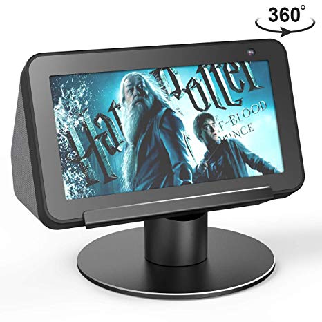 YoFeW Stand for Amazon Echo Show 5, Adjustable Stand Compatible with Amazon Echo Show 5, Fully Aluminum Construction,360 Degree Rotation Swivel,Tilt Function, Anti-Slip Metal Base