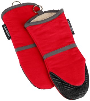 Cuisinart Oven Mitt with Non-Slip Silicone Grip, Heat Resistant to 500° F, Red, 2-Pack