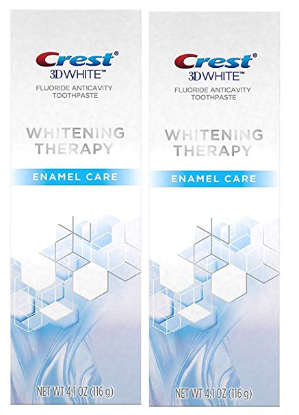 Crest 3D White Whitening Therapy Enamel Care Fluoride Anticavity Toothpaste 4.1 oz (Pack of 2)