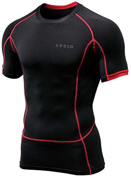 Tesla Men's Cool Dry Compression Baselayer Short Sleeve T Shirts MUB13/MUB03