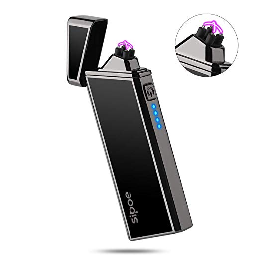 Lighter - Electric Arc Lighter with Battery Indicator USB Rechargeable Windproof Plasma Lighter - S1800