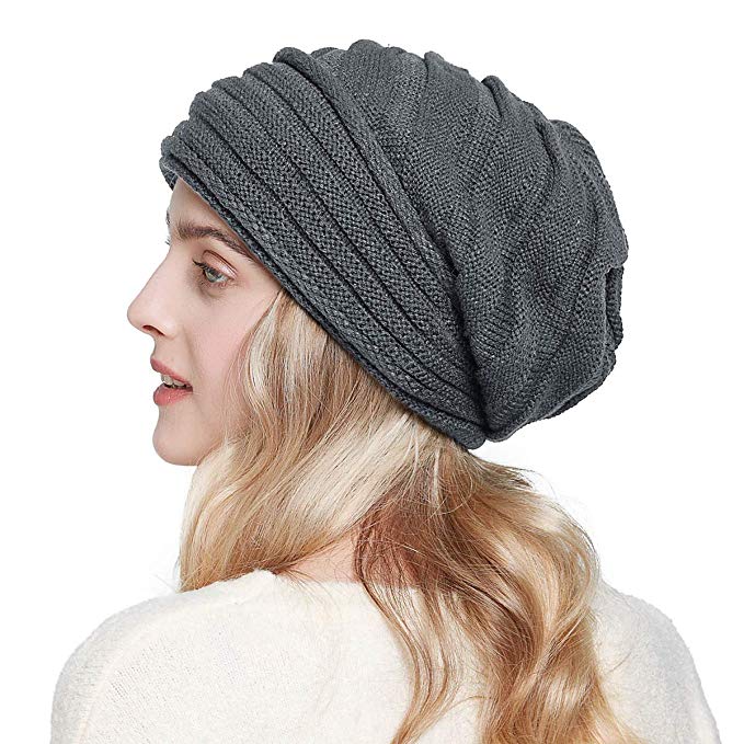 SOMALER Women Men Winter Knit Slouchy Beanie Hats Oversized Warm Lined Baggy hat