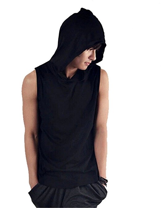 New Mens Sleeveless Hoodie T-Shirt Hooded Tank Top Cotton Hoodies Tee Plus S-Xxl