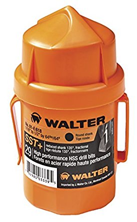 Walter Surface Technologies 01E618 29-Piece Round Shank Jobber's Length SST  Drill Bit Set, Orange