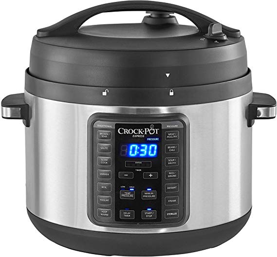 Crock-Pot 2097588 10-Qt. Express Crock Multi-Cooker with Easy Release Steam Dial, 10QT, Stainless Steel