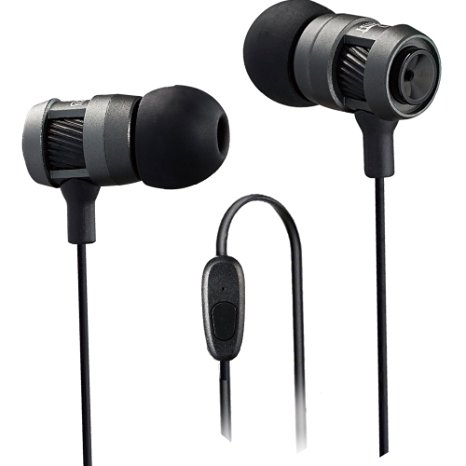 WizPower wired In-ear Bass Earbuds Headphones Earphone Matel stereo Headset with Control Microphone for iPhone LG Sony Samsung (Dark Gray)