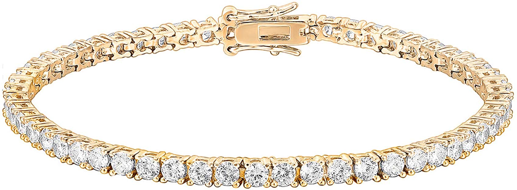 PAVOI 14K Gold Plated Cubic Zirconia Classic Tennis Bracelet | Gold Bracelets for Women | Size 6.5-7.5 Inch