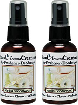 Set of 2 - Concentrated Spray For Room/Linen/Room Deodorizer/Air Freshener - 2 fl oz - Scent - Vanilla Sandalwood: A beautiful combination of luscious rich vanilla, and Indian Sandalwood.