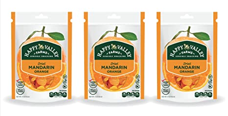 Happy Valley Farms Dried Mandarin Orange 4 oz, 3-Pack