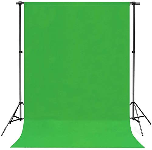 AIIKES 5X7FT Green Background Cloth Photographic Cutout Portrait Screen Backdrops Green Cloth Backdrop for Video and TV Foldable Muslin Background for Video and Video