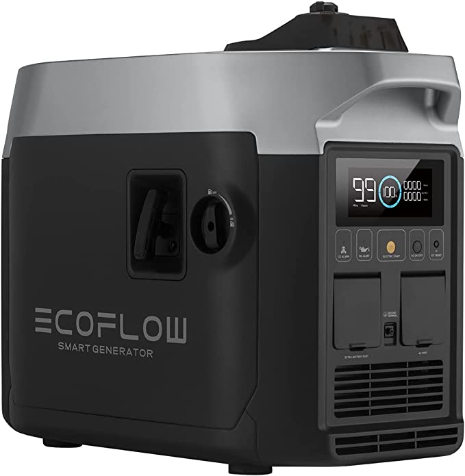 EF ECOFLOW Smart Generator, Unleaded Gasoline 4L Generator, 1800W AC Output, 42-58.8V DC Output, LCD Screen or App Start and Monitoring, Integrates With Delta Pro & Delta Max for Ultimate Home Backup